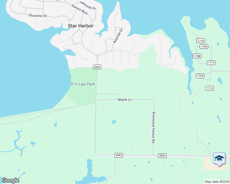 map of restaurants, bars, coffee shops, grocery stores, and more near 114 Maple Lane in Malakoff