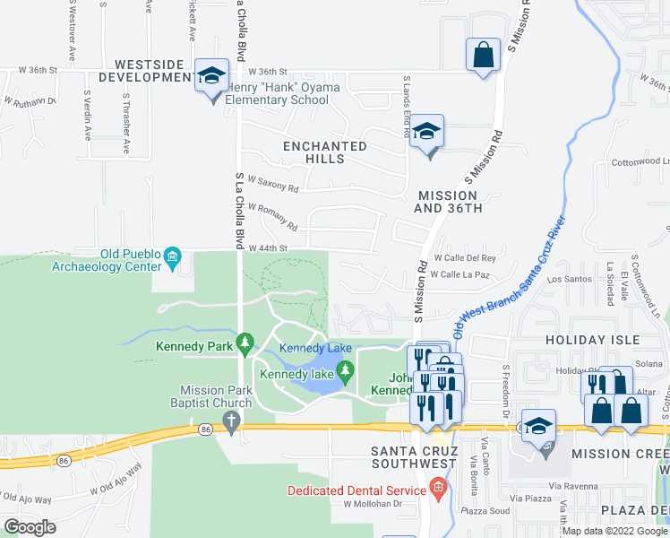 map of restaurants, bars, coffee shops, grocery stores, and more near 1919 West Calle Guadalajara in Tucson