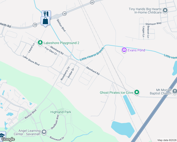map of restaurants, bars, coffee shops, grocery stores, and more near 6 Millie Court in Port Wentworth