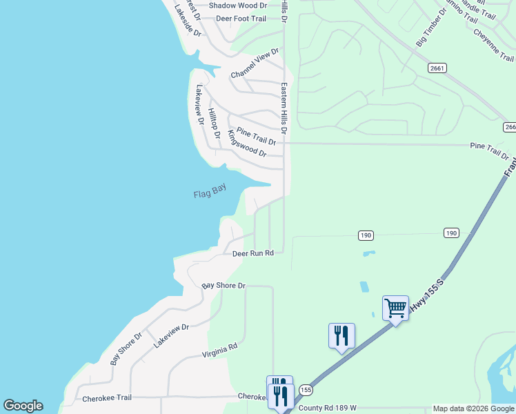 map of restaurants, bars, coffee shops, grocery stores, and more near 20468 Lakeshore Drive in Flint