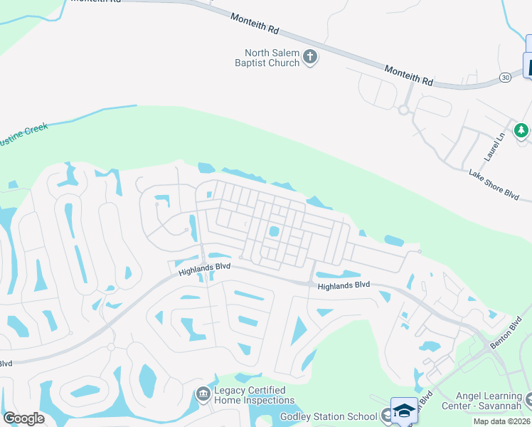 map of restaurants, bars, coffee shops, grocery stores, and more near 137 Fairgreen Street in Pooler