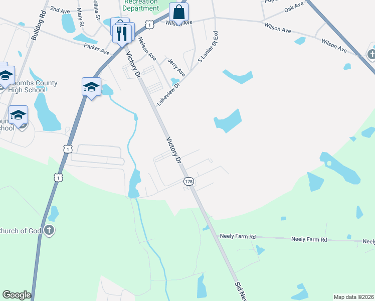 map of restaurants, bars, coffee shops, grocery stores, and more near 131 Coleman Drive in Lyons