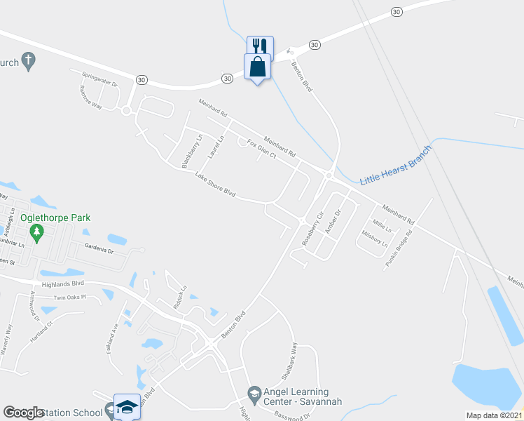 map of restaurants, bars, coffee shops, grocery stores, and more near 9 Brown Trasher Court in Port Wentworth
