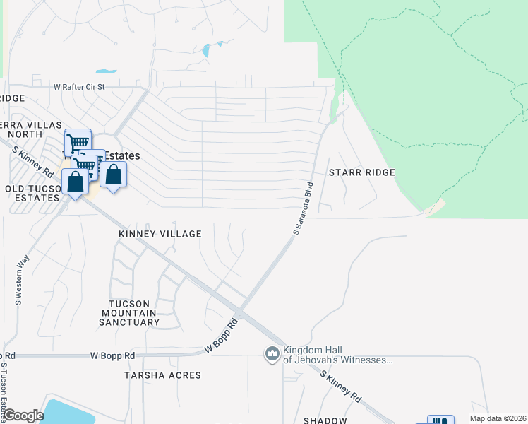 map of restaurants, bars, coffee shops, grocery stores, and more near 5441 West Lazy Heart Street in Tucson