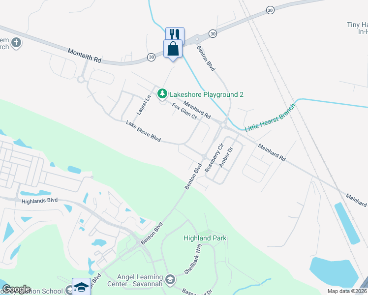 map of restaurants, bars, coffee shops, grocery stores, and more near 23 Brown Thrasher Court in Port Wentworth