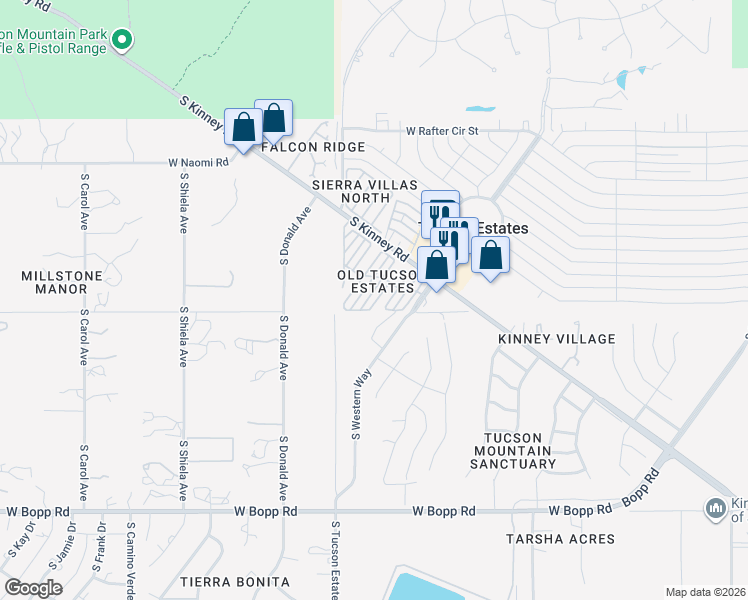 map of restaurants, bars, coffee shops, grocery stores, and more near 81 Desert Sunset in Tucson