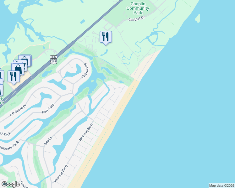 map of restaurants, bars, coffee shops, grocery stores, and more near 169 Mooring Buoy in Hilton Head Island