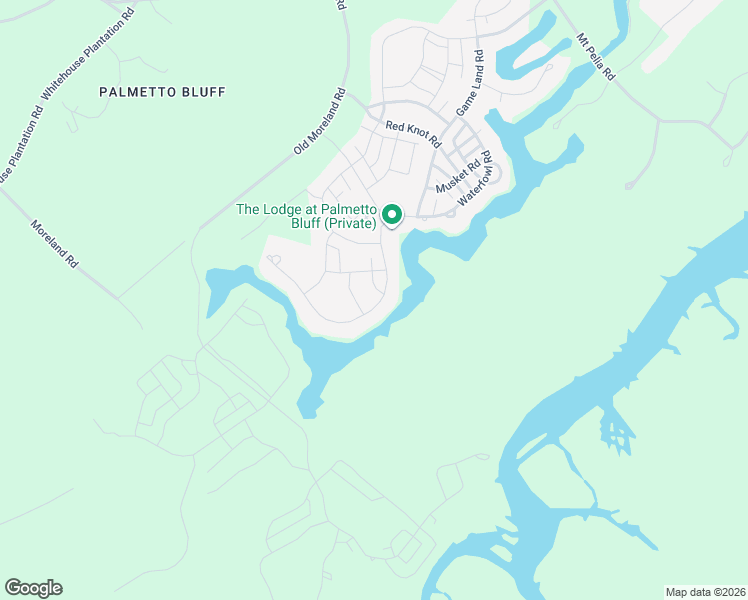 map of restaurants, bars, coffee shops, grocery stores, and more near 103 Cane Cutter in Bluffton