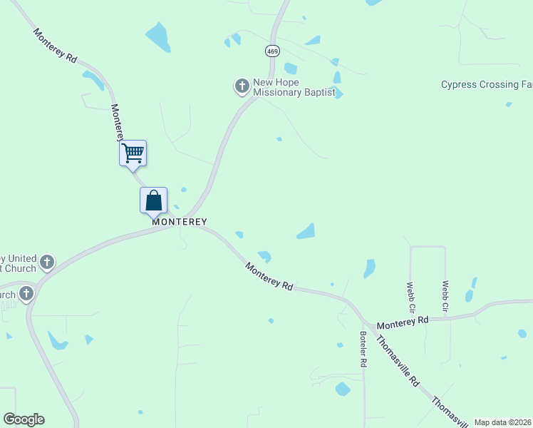 map of restaurants, bars, coffee shops, grocery stores, and more near 1407 Monterey Road in Florence