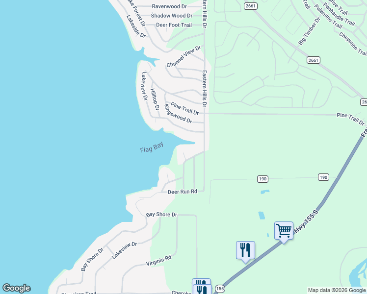 map of restaurants, bars, coffee shops, grocery stores, and more near 20352 Lakeshore Drive in Flint