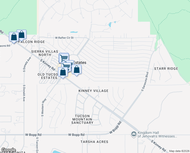 map of restaurants, bars, coffee shops, grocery stores, and more near 5732 West Flying M Street in Tucson