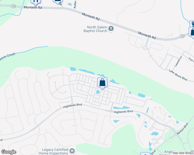 map of restaurants, bars, coffee shops, grocery stores, and more near 44 Westbourne Way in Pooler