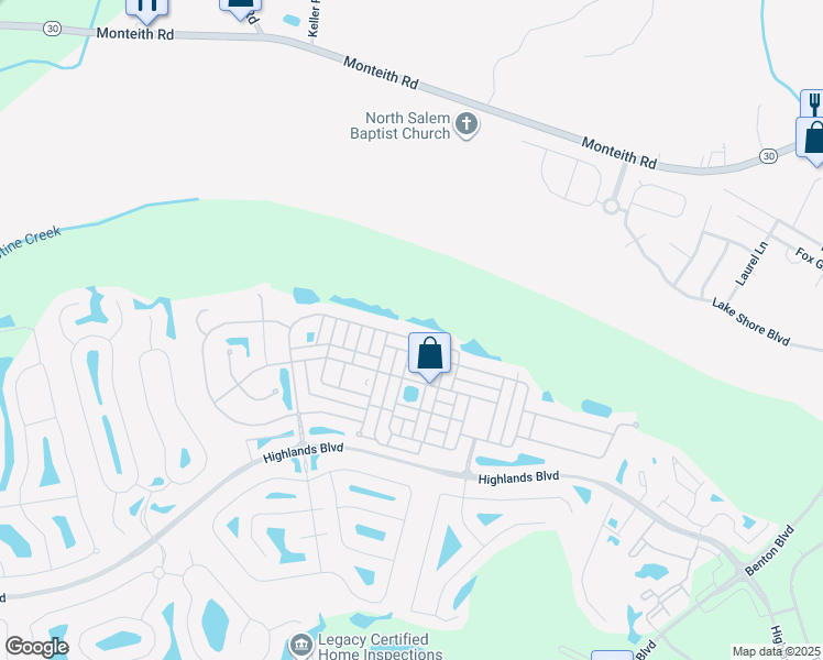 map of restaurants, bars, coffee shops, grocery stores, and more near 44 Westbourne Way in Pooler