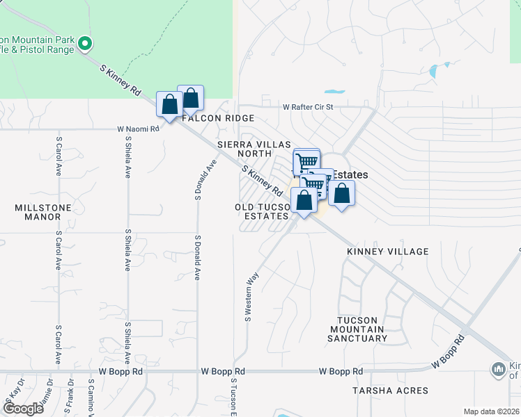map of restaurants, bars, coffee shops, grocery stores, and more near 81 Desert Sunset in Tucson