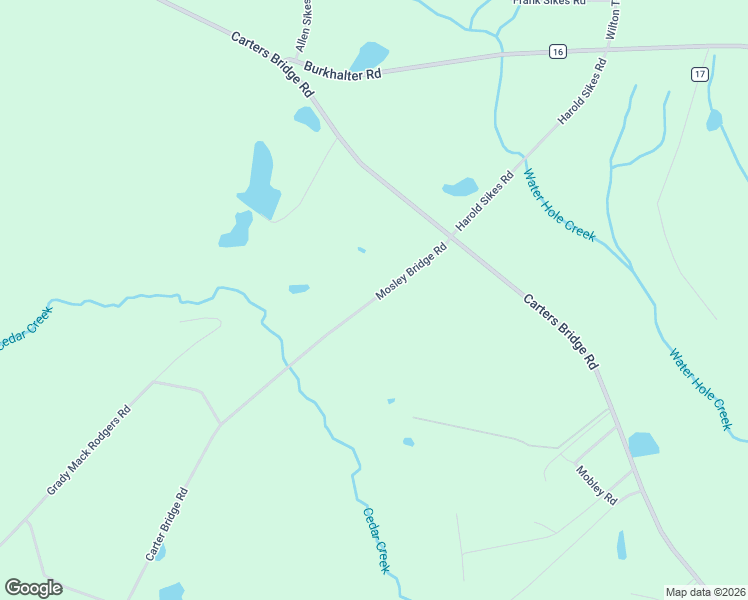 map of restaurants, bars, coffee shops, grocery stores, and more near 505 Mosley Bridge Road in Claxton