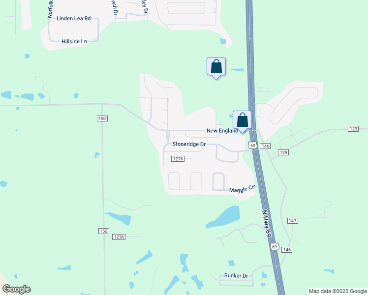 map of restaurants, bars, coffee shops, grocery stores, and more near 4141 Stoneridge Drive in Flint