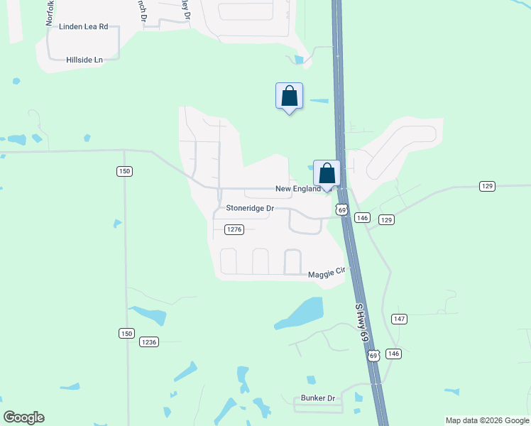 map of restaurants, bars, coffee shops, grocery stores, and more near 2481 Stoneridge Drive in Flint