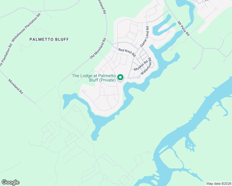 map of restaurants, bars, coffee shops, grocery stores, and more near 103 Cane Cutter in Bluffton