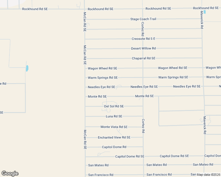 map of restaurants, bars, coffee shops, grocery stores, and more near Needles Eye Road Southeast in Deming