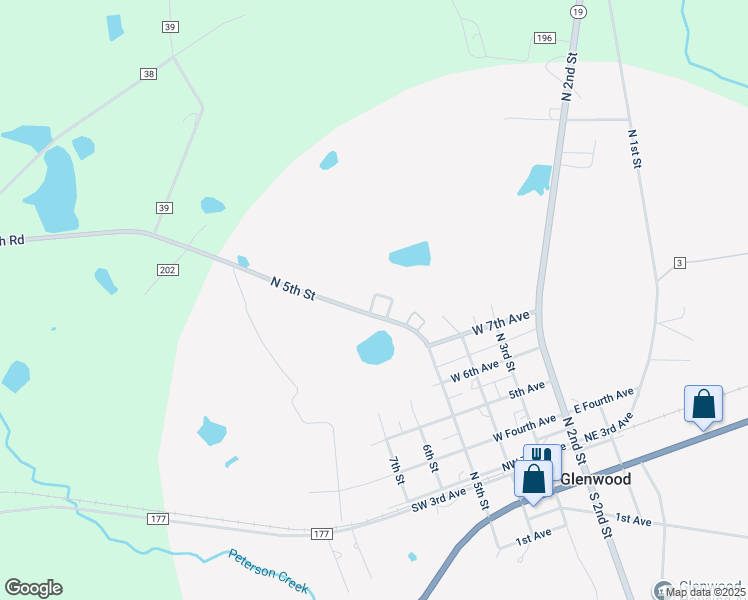map of restaurants, bars, coffee shops, grocery stores, and more near Apple Village in Glenwood