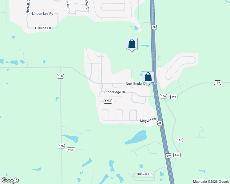 map of restaurants, bars, coffee shops, grocery stores, and more near 3577 County Road 149 in Flint