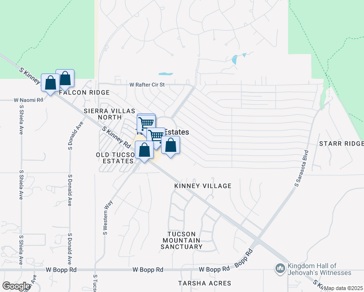 map of restaurants, bars, coffee shops, grocery stores, and more near 5818 West Bar X Street in Tucson