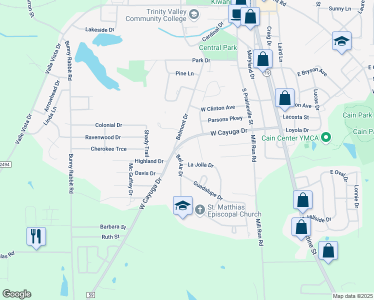 map of restaurants, bars, coffee shops, grocery stores, and more near 201 West Cayuga Drive in Athens
