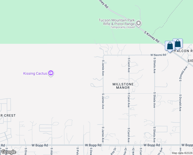 map of restaurants, bars, coffee shops, grocery stores, and more near 2920 South Jamie Avenue in Tucson