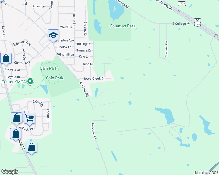 map of restaurants, bars, coffee shops, grocery stores, and more near 1004 Dove Creek Drive in Athens