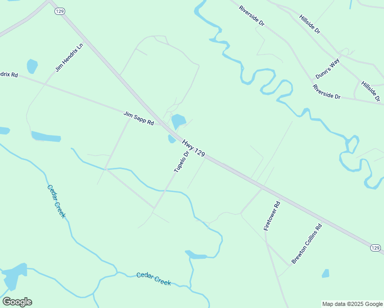 map of restaurants, bars, coffee shops, grocery stores, and more near 15683 Highway 129 in Claxton