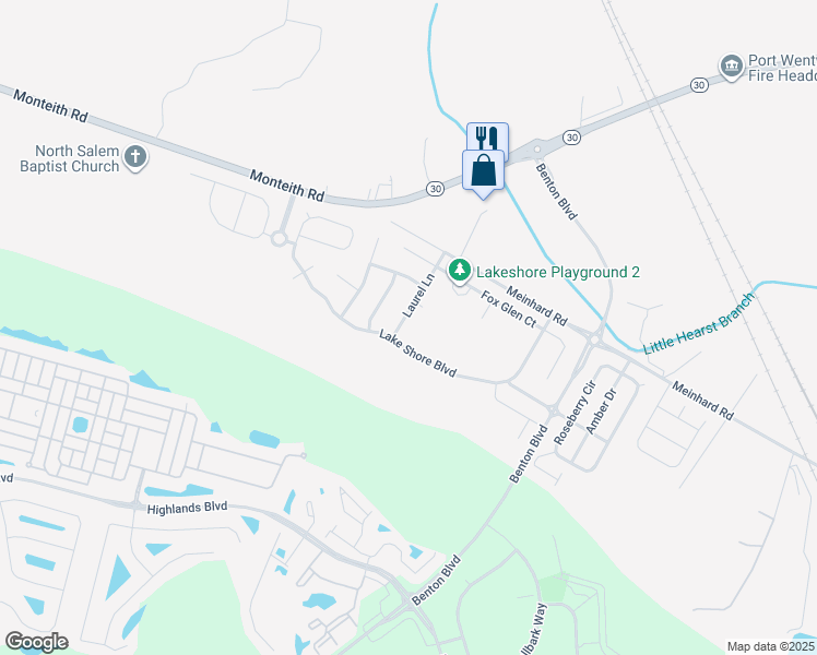 map of restaurants, bars, coffee shops, grocery stores, and more near 4 Laurel Lane in Savannah