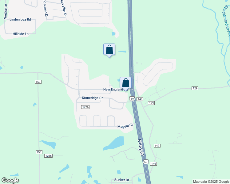 map of restaurants, bars, coffee shops, grocery stores, and more near 885 County Road 149 in Flint