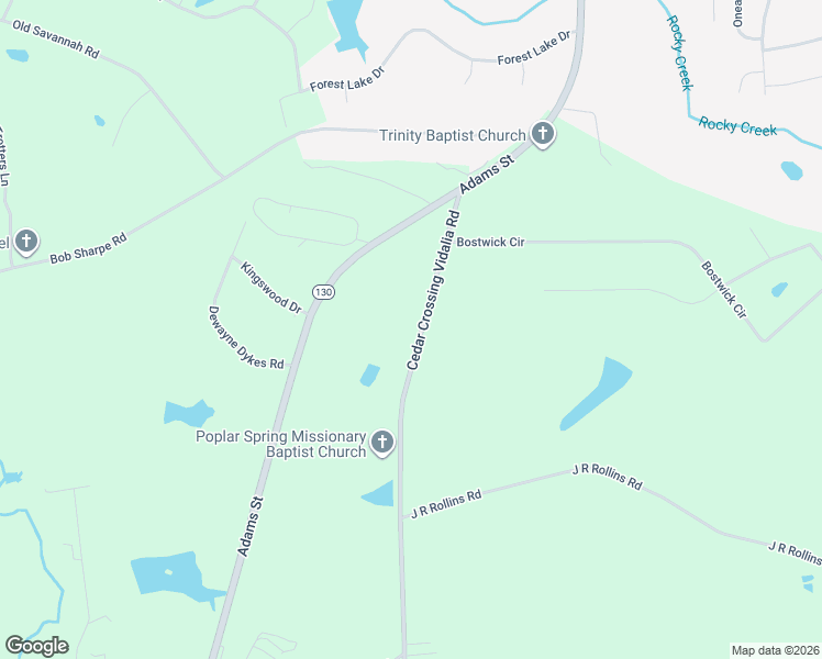 map of restaurants, bars, coffee shops, grocery stores, and more near 272 Cedar Crossing Vidalia Road in Vidalia