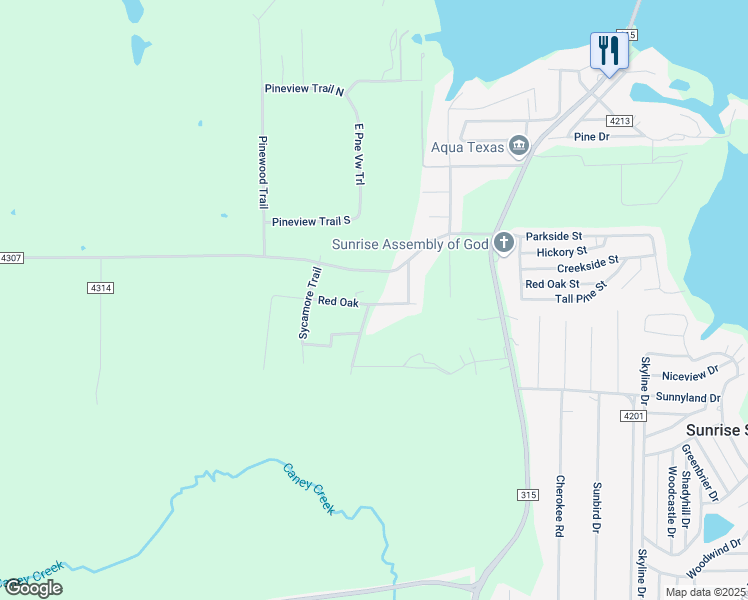 map of restaurants, bars, coffee shops, grocery stores, and more near 4476 Black Walnut Lane in LaRue