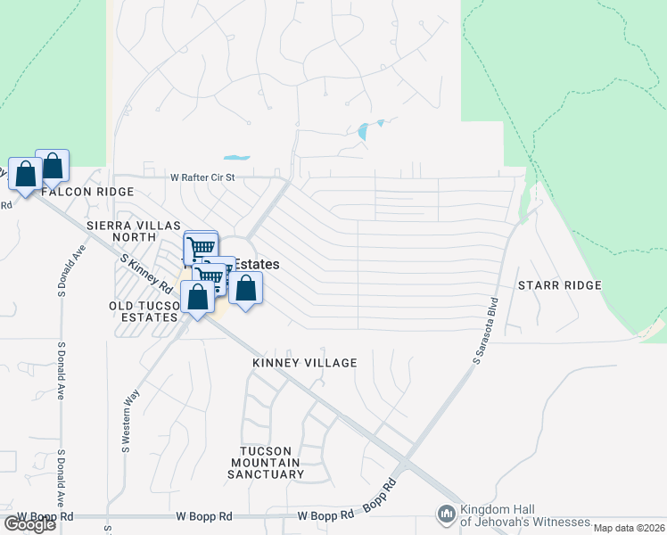map of restaurants, bars, coffee shops, grocery stores, and more near 5650 West Lazy South Street in Tucson