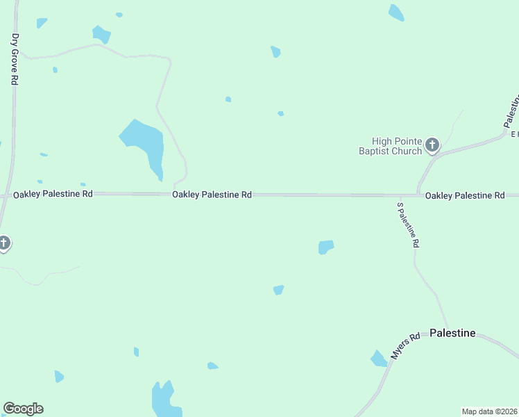 map of restaurants, bars, coffee shops, grocery stores, and more near 4175 Oakley Palestine Road in Raymond