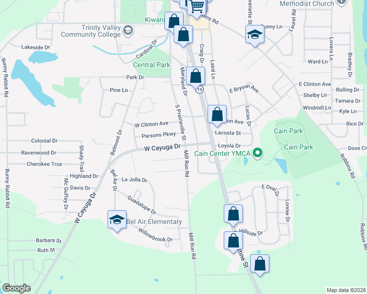 map of restaurants, bars, coffee shops, grocery stores, and more near 103 Parsons Parkway in Athens
