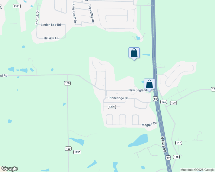 map of restaurants, bars, coffee shops, grocery stores, and more near 20041 Meadow View Lane in Flint