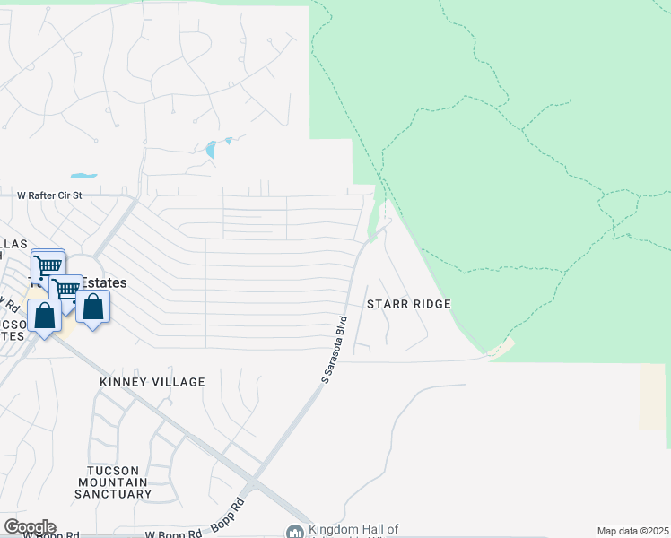 map of restaurants, bars, coffee shops, grocery stores, and more near 5312 West Circle Z Street in Tucson