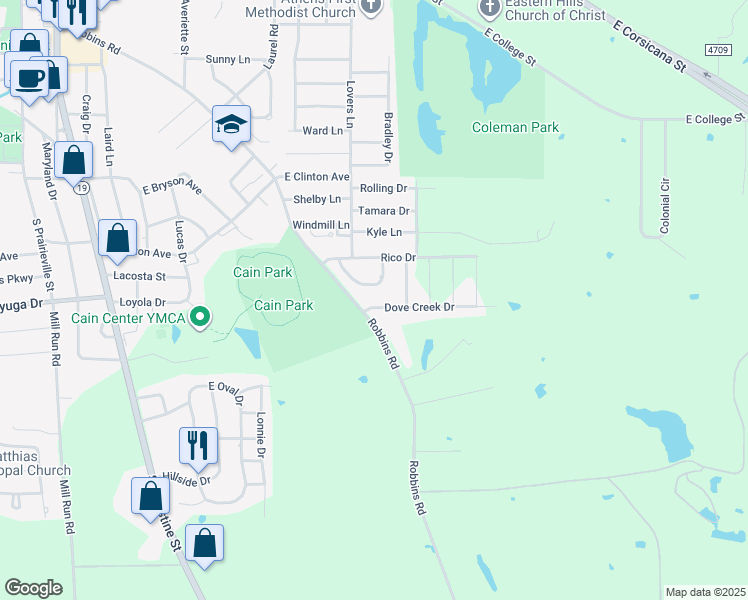 map of restaurants, bars, coffee shops, grocery stores, and more near 912 Van Winkle Circle in Athens