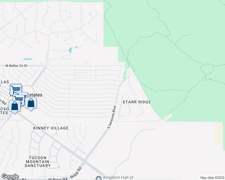 map of restaurants, bars, coffee shops, grocery stores, and more near 5312 West Circle Z Street in Tucson