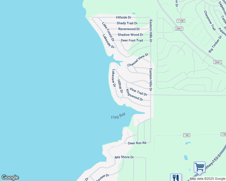 map of restaurants, bars, coffee shops, grocery stores, and more near 17176 Lakeview Drive in Flint
