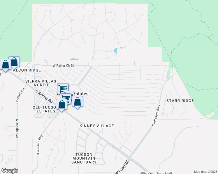 map of restaurants, bars, coffee shops, grocery stores, and more near 5652 West Circle Z Street in Tucson