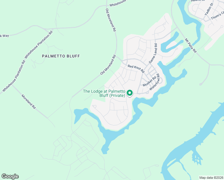 map of restaurants, bars, coffee shops, grocery stores, and more near 36 Remington Road in Bluffton