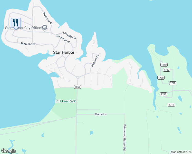 map of restaurants, bars, coffee shops, grocery stores, and more near 5 Huckleberry Lane in Malakoff