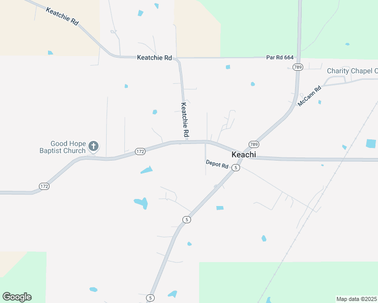 map of restaurants, bars, coffee shops, grocery stores, and more near 247 Louisiana 172 in Keachi