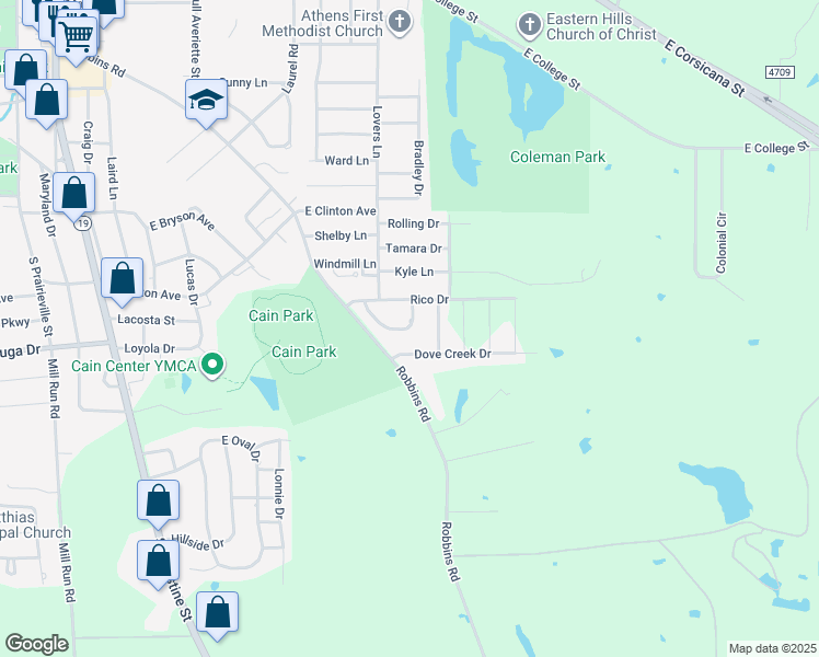 map of restaurants, bars, coffee shops, grocery stores, and more near 912 Van Winkle Circle in Athens