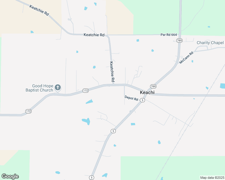 map of restaurants, bars, coffee shops, grocery stores, and more near 247 Louisiana 172 in Keachi