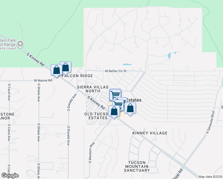 map of restaurants, bars, coffee shops, grocery stores, and more near 6034 West Lazy Heart Street in Tucson