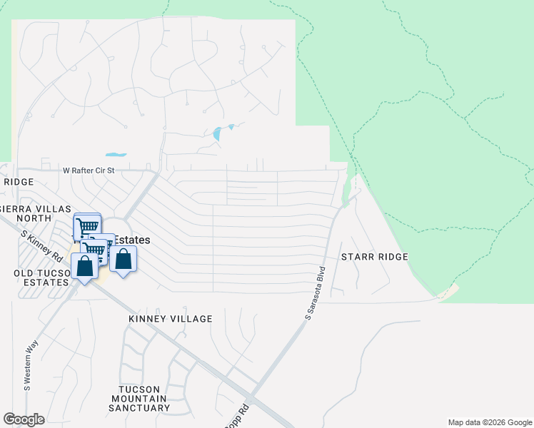 map of restaurants, bars, coffee shops, grocery stores, and more near 5460 West Flying West Street in Tucson